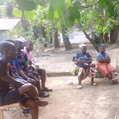 Villagers attending the Health and Hygiene training