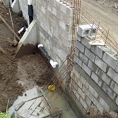 Establishing Drainage system by Wall