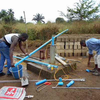 Repairing one of the village wells