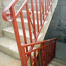 Iron Stair Railing Installed