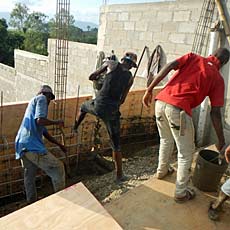 Setting in the Rebar Posts