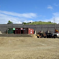 Containers for supplies on New Loading Dock