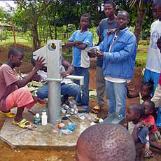 Working on new hand pump