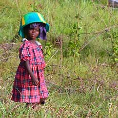Village Child walking for Water