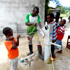 Children assisting in Repairs