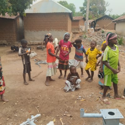 Playing children from the community