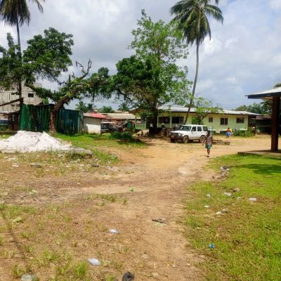 A view of villagers' homes in Down Duport village 