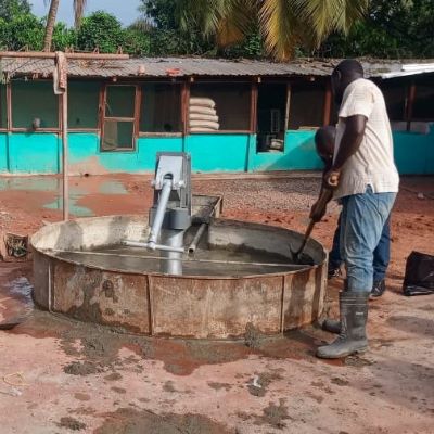 Well rehabilitation in progress 