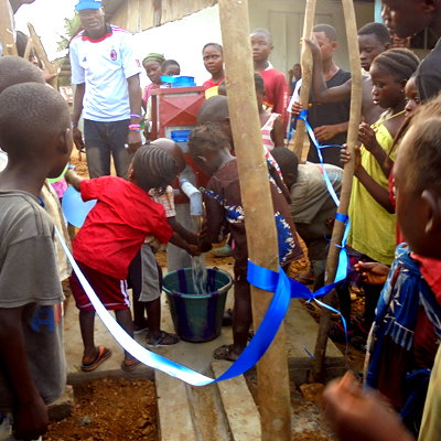 New Well flowing with safe water