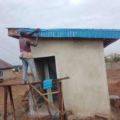 Roofing in progress
