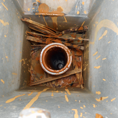 Broken Pump filled with debris