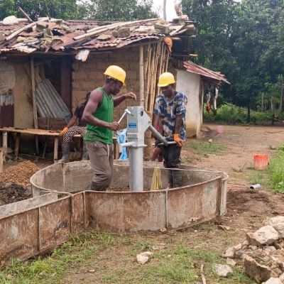 Well rehabilitation in progress 