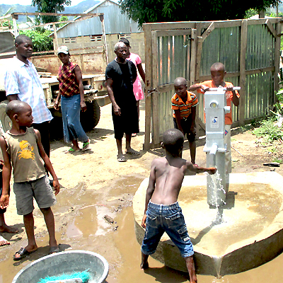 Children by new Well
