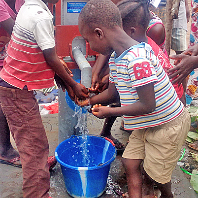 Children by new Well