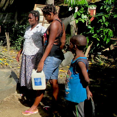 People receiving the gift of water
