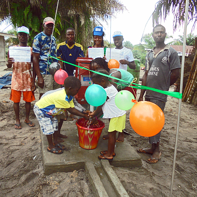 Children enjoying safe water