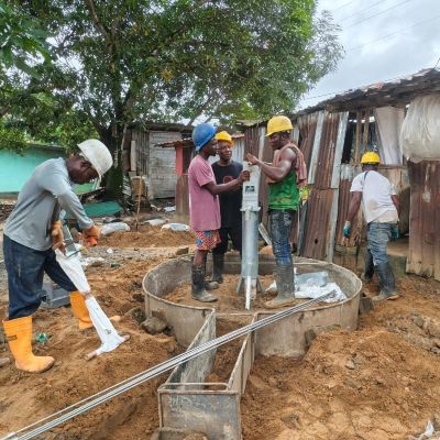 Well rehabilitation in progress 