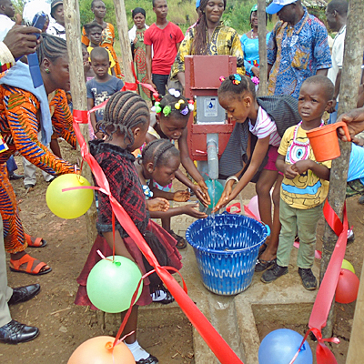 Children around the well