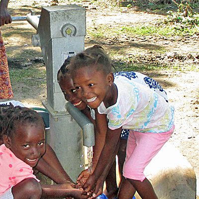 Happy Children by new well