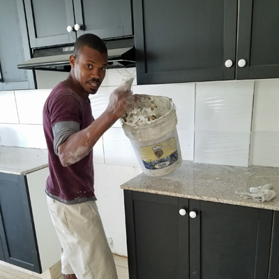 Tiling the backsplash