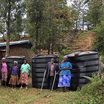 The new tanks delivered to village