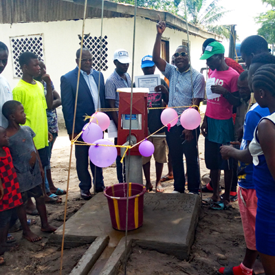 Safe water flowing from New Well - Duazon Block A