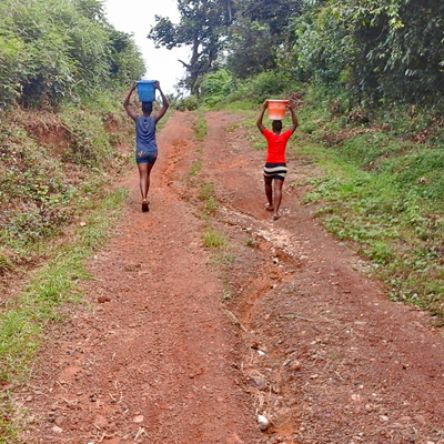 Girls fetching water
