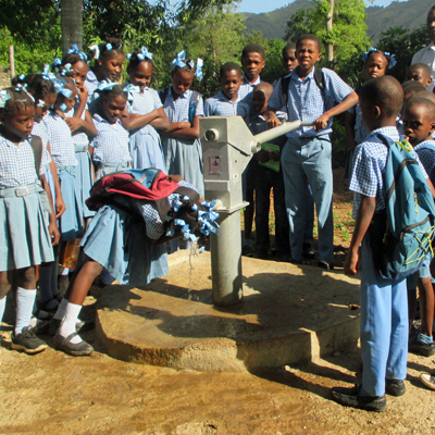School Children around New Well