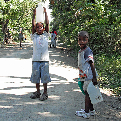 Children going to fetch water