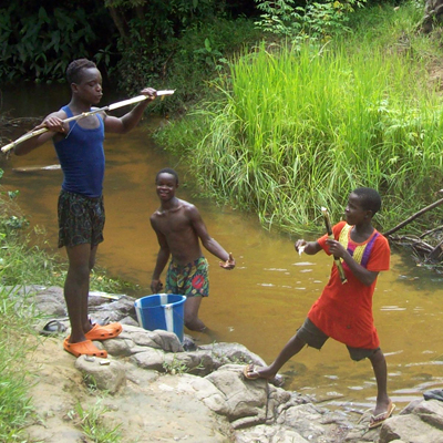 Old shallow creek water source