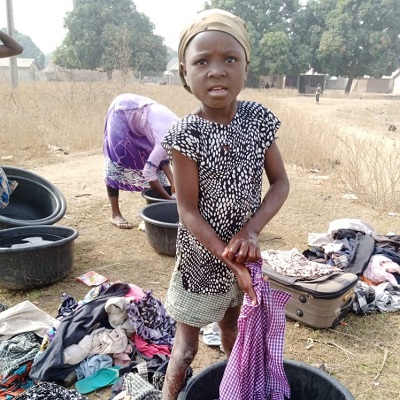 Doing laundry near the old well