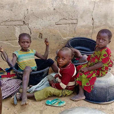 Children await water