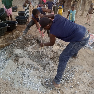 Mixing concrete