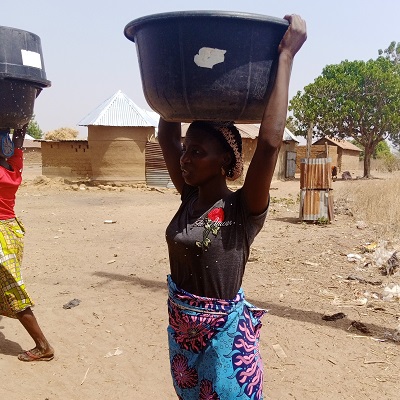 Women assist with materials