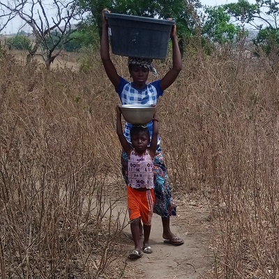 Hauling water