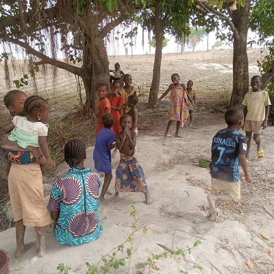 Children waiting for rehabilitated well