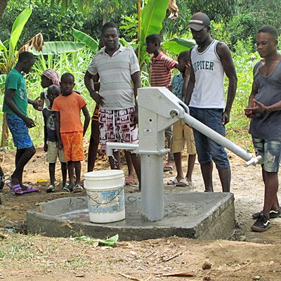 Drawing water from new well 