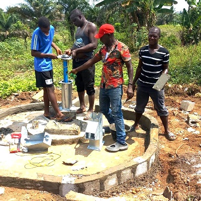 The hand-pump was broken for a week 