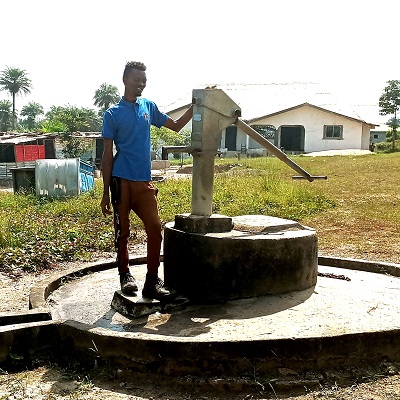 Samuel Cooper Community hand-pump supplies water to about 400 people 