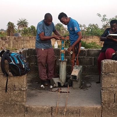 The pump undergoing repair 