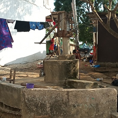St. Kizito Community  hand-pump serves about 400 people