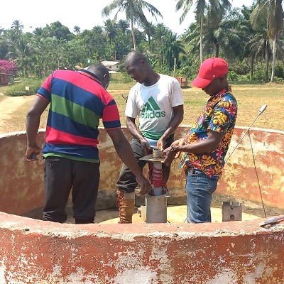 Walakor Community hand-pump provides water for about 500 people 