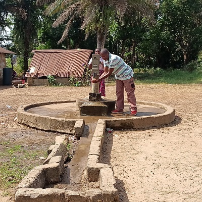 Watoe Brown Fundation Day care hand-pump is working well after repair 