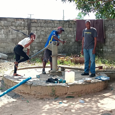 The hand-pump under repair 