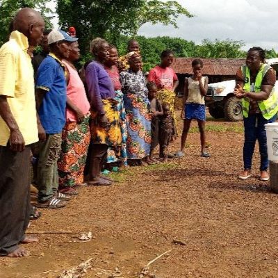 Villagers attending health and hygiene training session