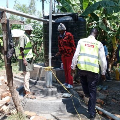 New hand pump installation underway