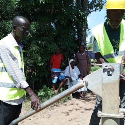Kosodo village hand pump supplies water to over 300 people