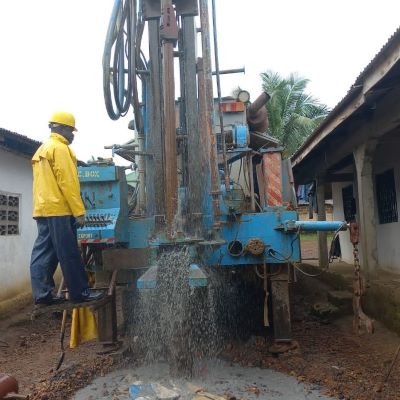 The team drilling a new well in Jerusalem community