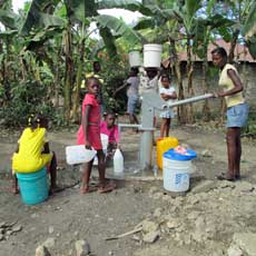Many People waiting for Water