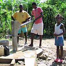 Afridev Handpump in Use